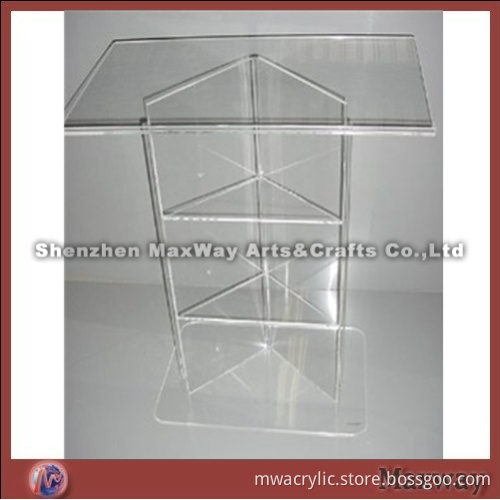 Layered Floor Perspex Church Pulpit with 2 Storages